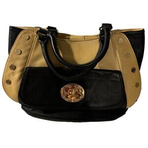 Emma Fox Satchel Leather Snap Closure Hand Bag